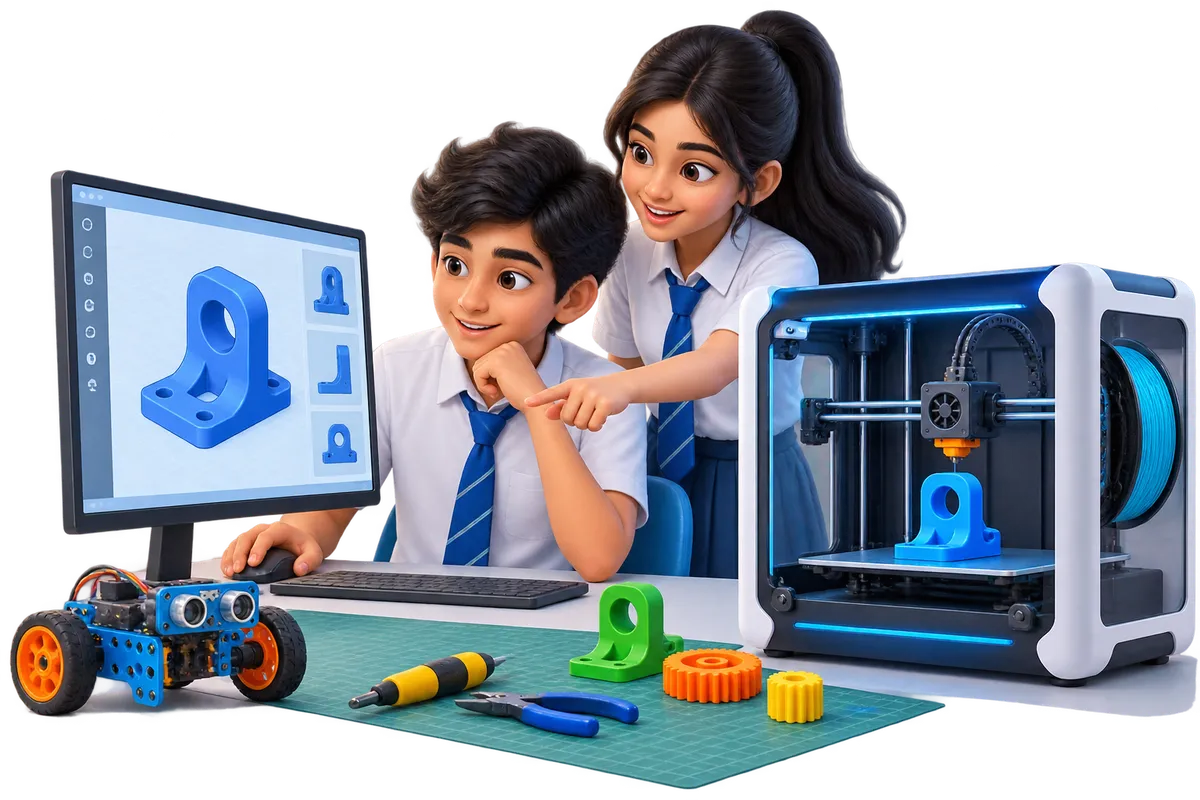 3D Design, Modelling and Printing training program delivered by an EdTech collaboration team for schools
