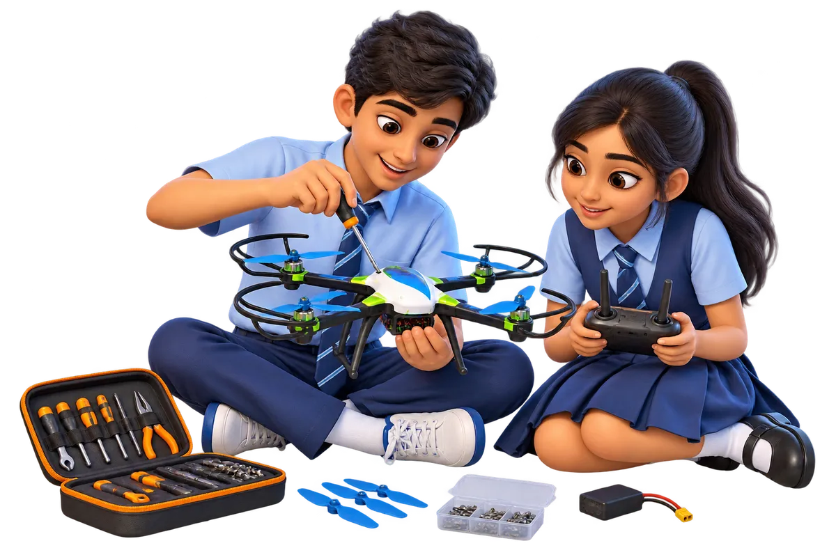 Drones training program delivered by an EdTech collaboration team for schools